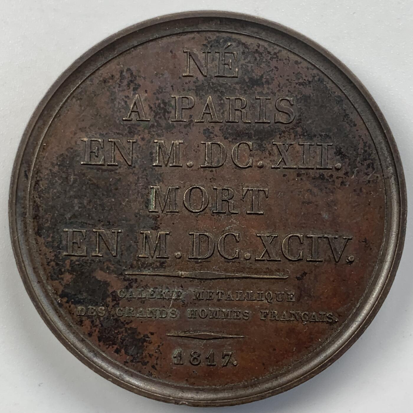 掌中浮雕-藏着的欧洲第055场 1817年法国伟人系列-神学家安托万.阿尔诺纪念铜章，41mm