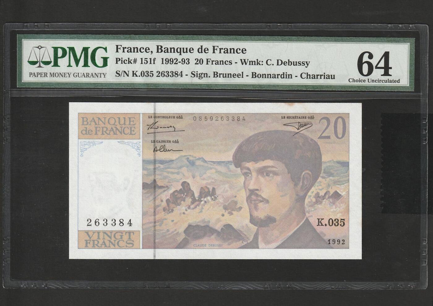 【3.20】世界纸币专场*第13期 法兰西银行20法郎纸币