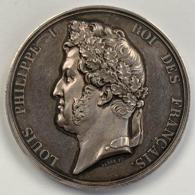 掌中浮雕-藏着的欧洲第055场 - 1831年法国塞纳商业法庭高级法官任职纪念银章，51.3mm，63.4g