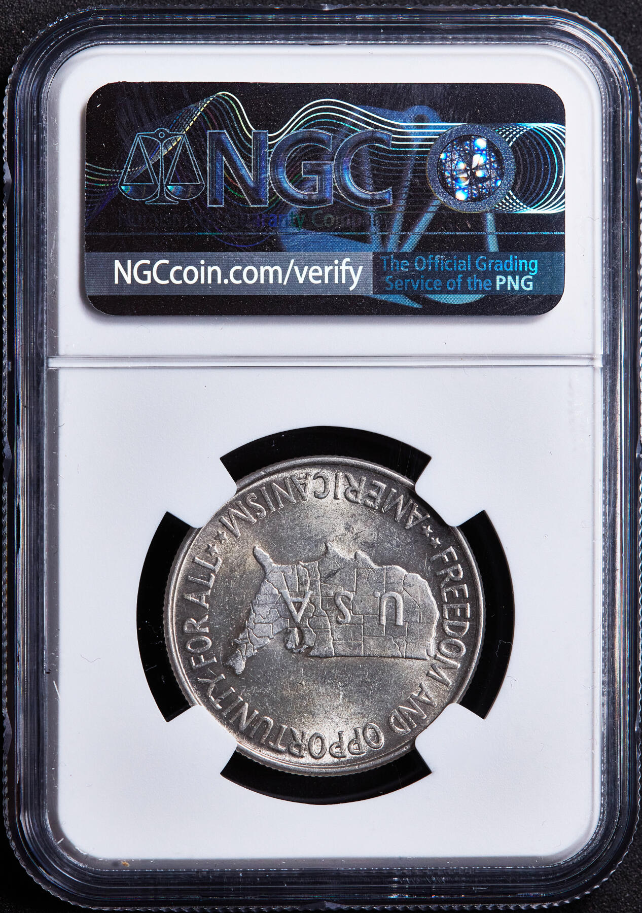 【俄甄集藏】2026年(049)03-18星期三 晚 19:30 全场包邮 美国1952年纪念非洲裔农业学家乔治·卡弗与教育家布克·华盛顿50美分银币，NGC MS62，原光品相