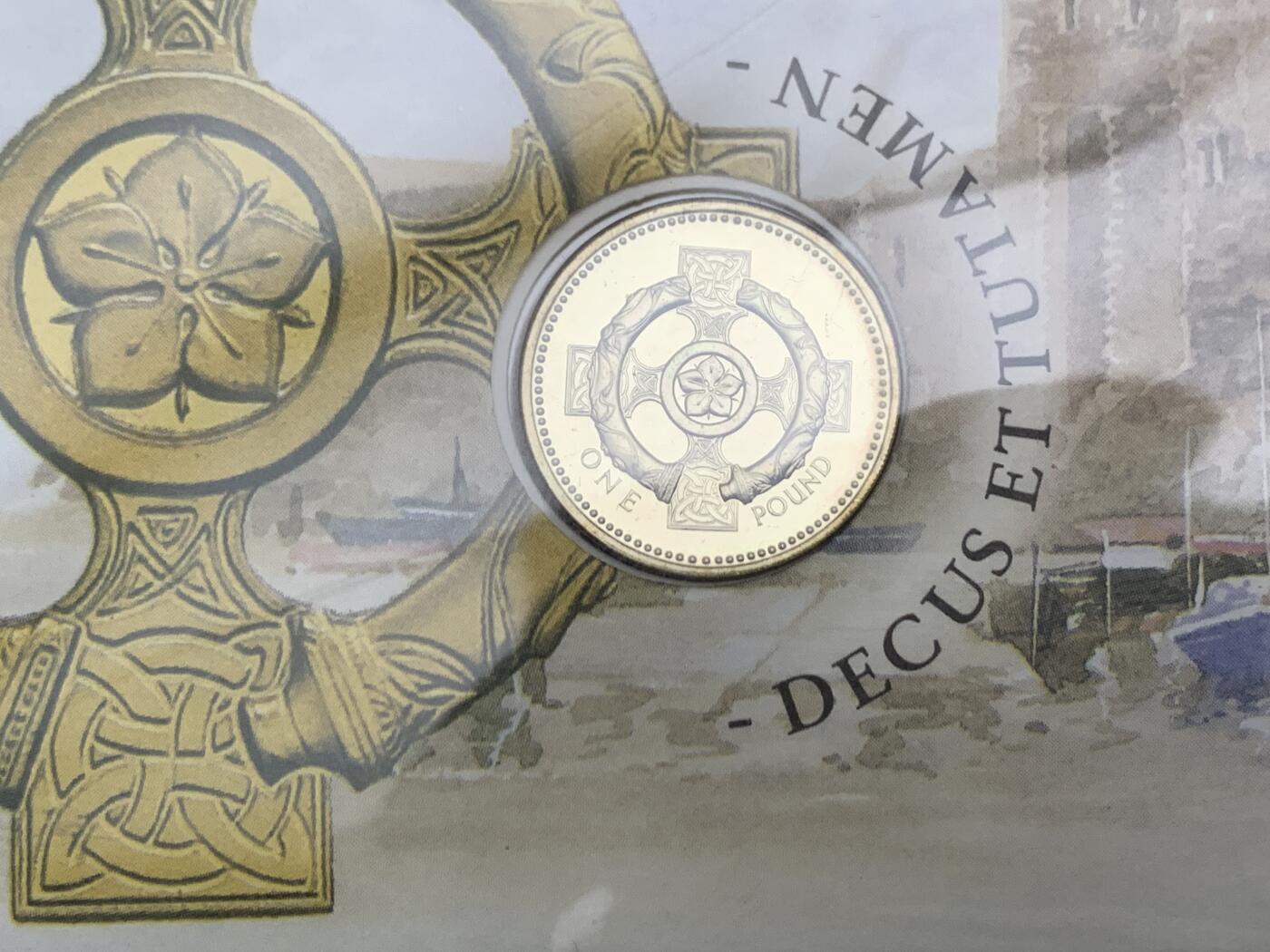 《竞宝斋》第471场 周日，周一，周二 3场连拍 （全场包邮）欢迎送拍 四枚一组 1995-1997年英国1英镑邮币封首日封 英格兰 苏格兰 威尔士 北爱尔兰徽章 神兽系列