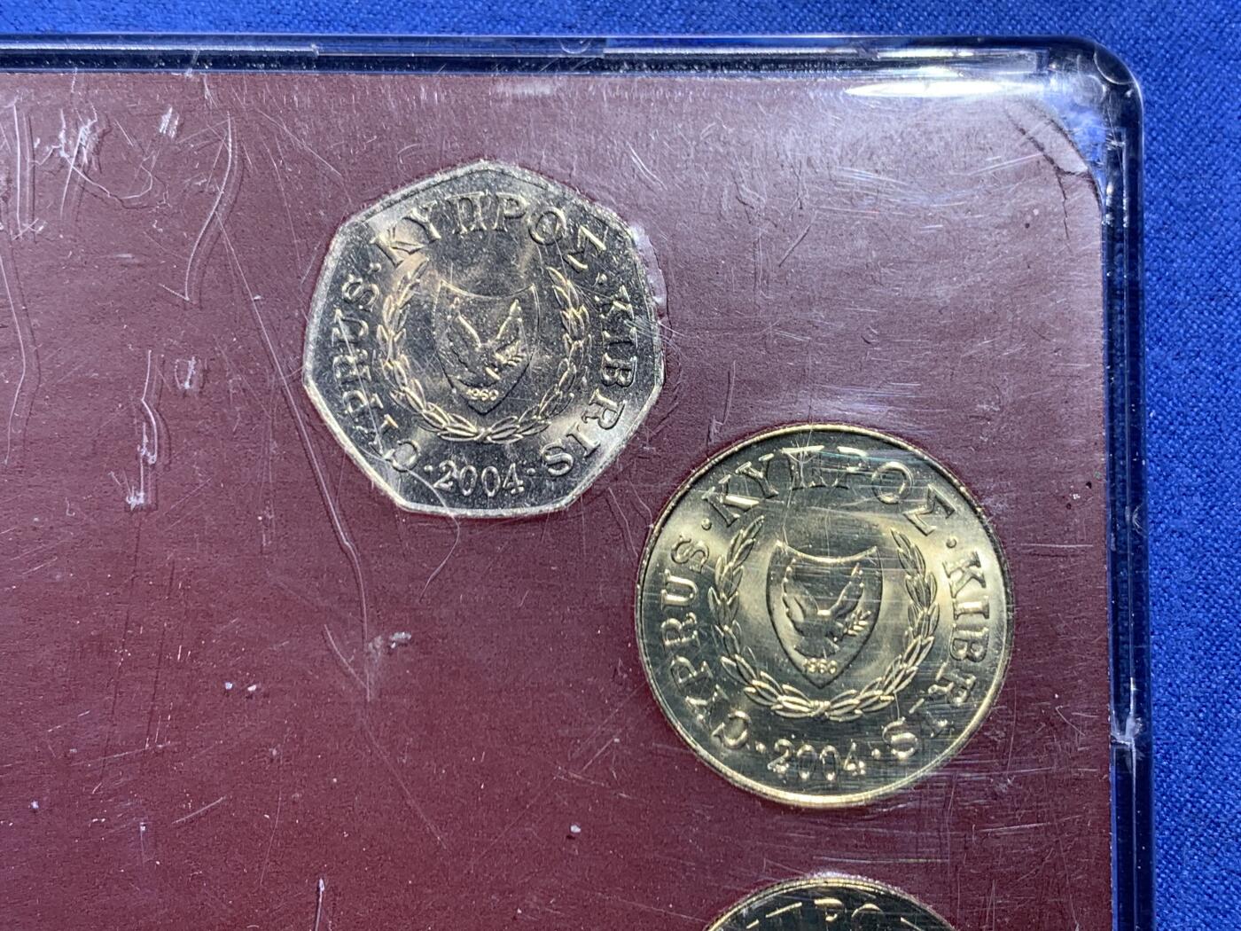 《竞宝斋》第471场 周日，周一，周二 3场连拍 （全场包邮）欢迎送拍 塞浦路斯2002-2004年七枚装套币