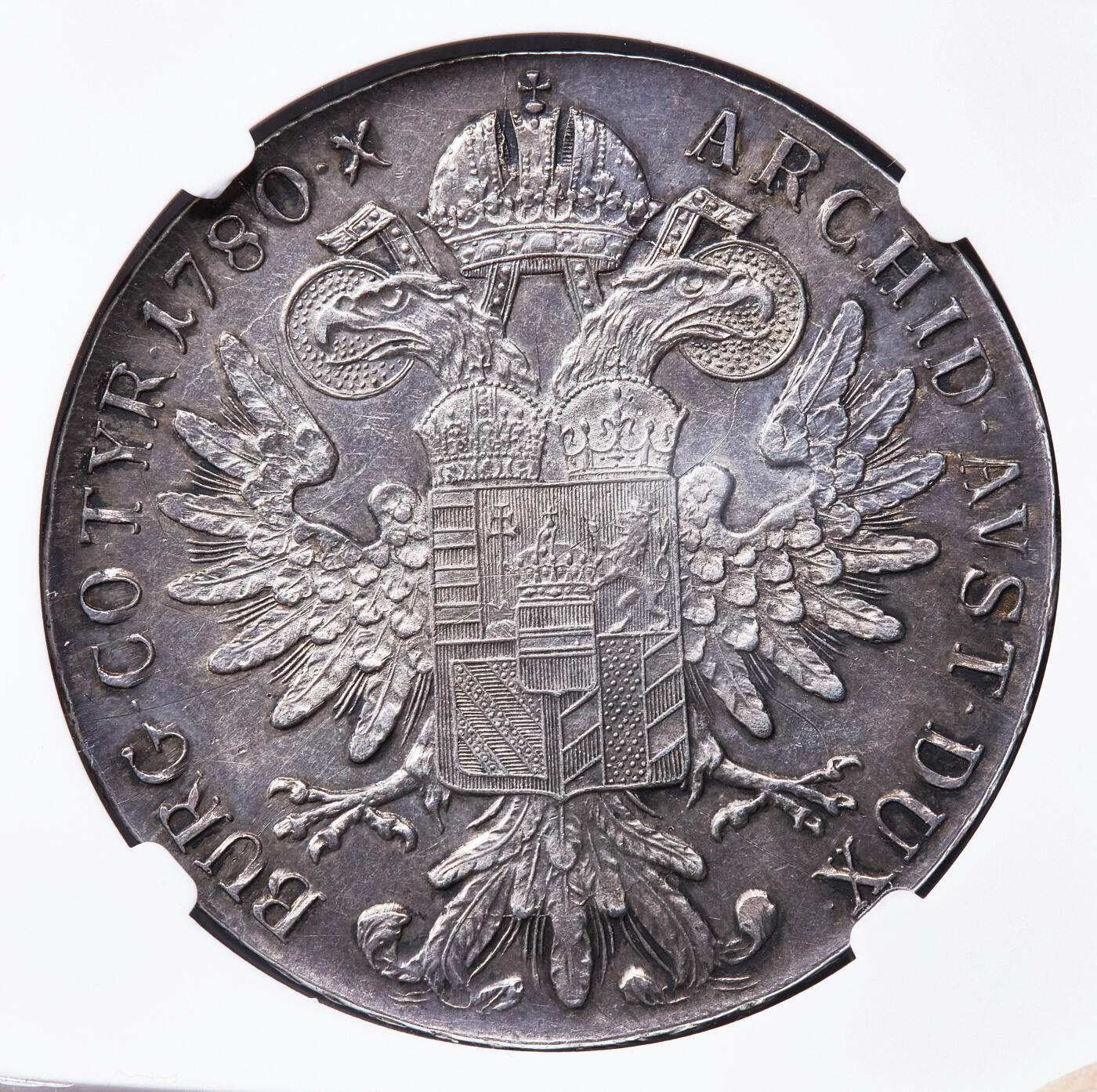 【俄甄集藏】2026年(049)03-18星期三 晚 19:30 全场包邮 奥地利1800-1830年铸造玛利亚·特蕾莎头像1泰勒大奶妈银币，NGC AUD，难得的19世纪初期后铸版，酱彩包浆，底板凝霜，疑似错杀