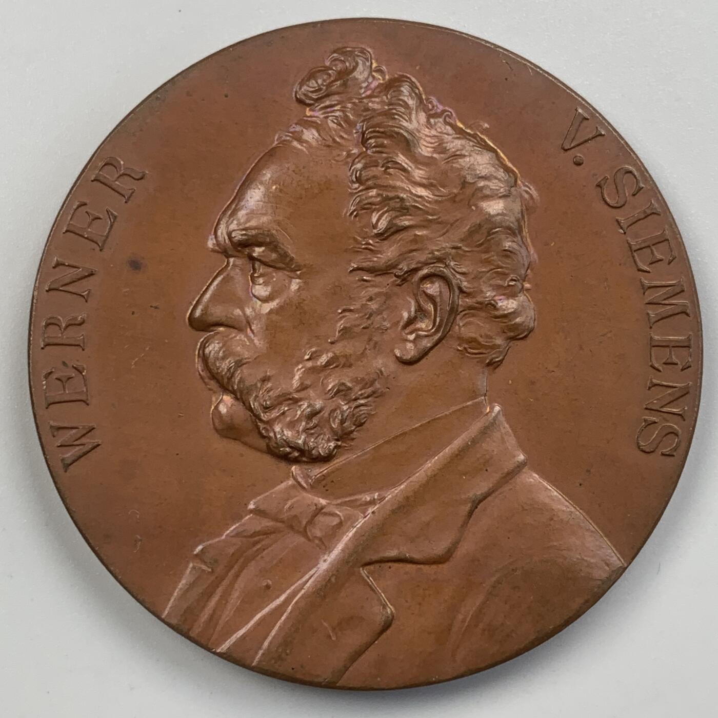 掌中浮雕-藏着的欧洲第055场  1897年德国西门子公司成立50周年纪念铜章，50mm