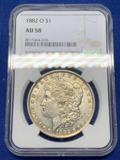《竞宝斋》第471场 周日，周一，周二 3场连拍 （全场包邮）欢迎送拍 - NGC AU58 美国1882年摩根1美元银币