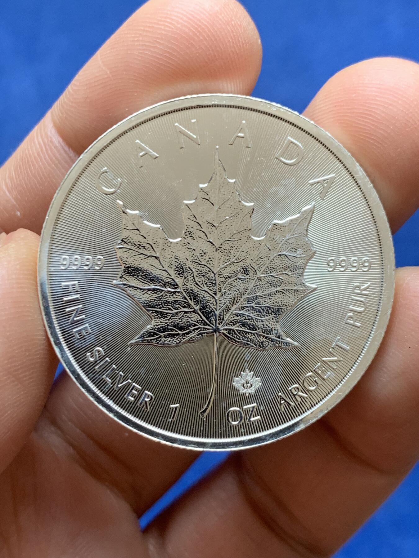 《竞宝斋》第471场 周日，周一，周二 3场连拍 （全场包邮）欢迎送拍 加拿大2017年枫叶投资银币，1盎司31.15克9999银