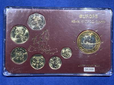 《竞宝斋》第471场 周日，周一，周二 3场连拍 （全场包邮）欢迎送拍 - 塞浦路斯2002-2004年七枚装套币