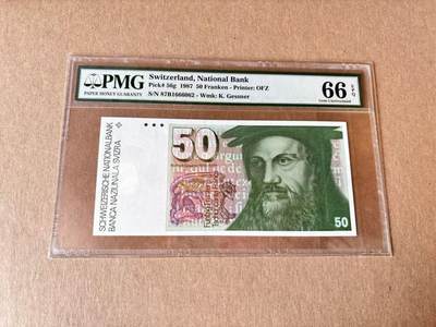 【Blue Auction】世界纸币精拍第795期——18级TOP拍卖/信誉/品质/专业/高效💫 - 【无47】瑞士 1987年50法郎 PMG66EPQ 