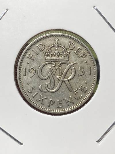 2026年第三十六场(总第二百零五场）外国精品纸夹币场(免佣金) - 英国🇬🇧1951年6便士(乔治六世第三版)