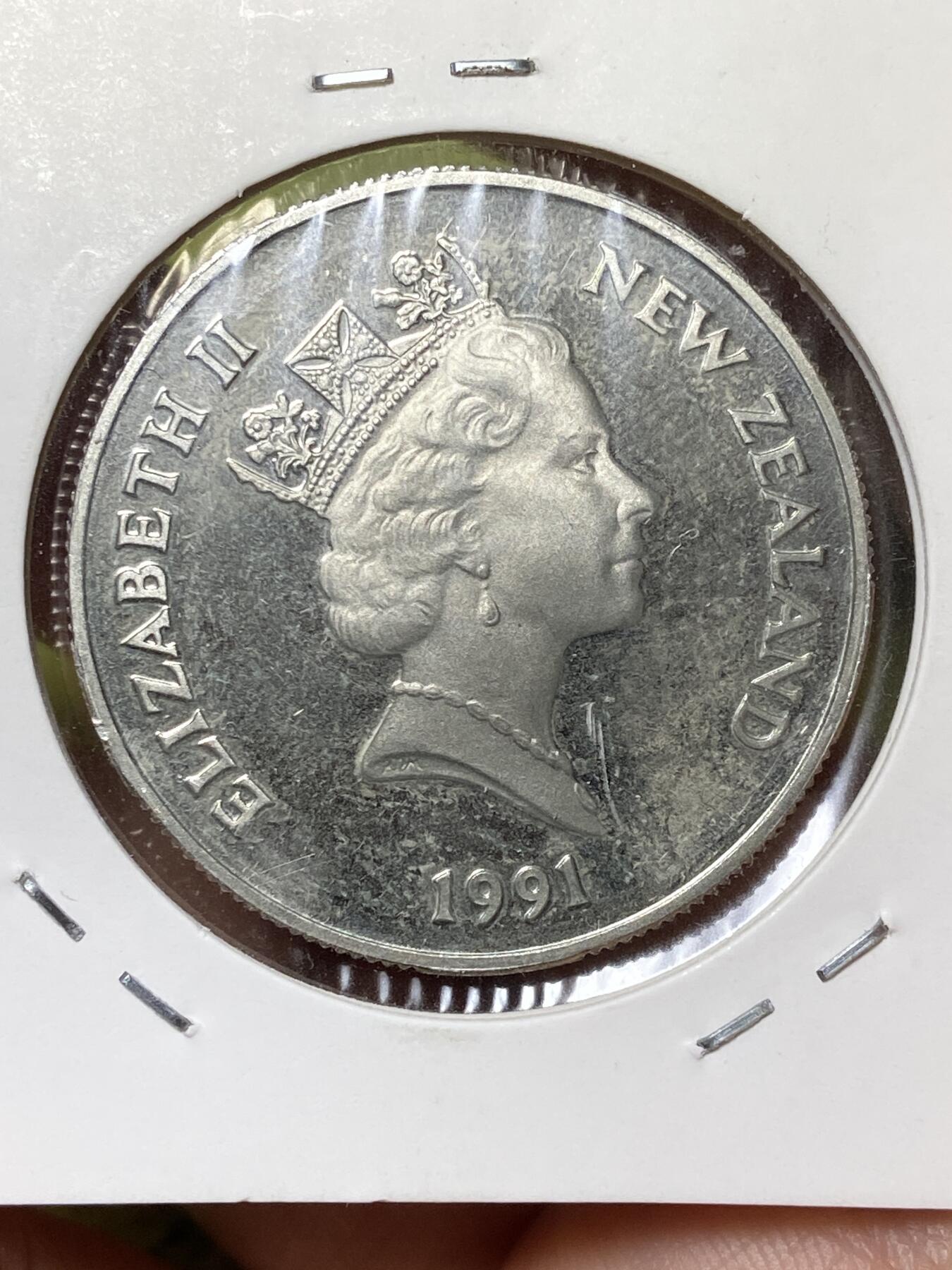 2026年第三十六场(总第二百零五场）外国精品纸夹币场(免佣金) Proof精制币–新西兰🇳🇿1991年50分(伊丽莎白二世中年高冠)