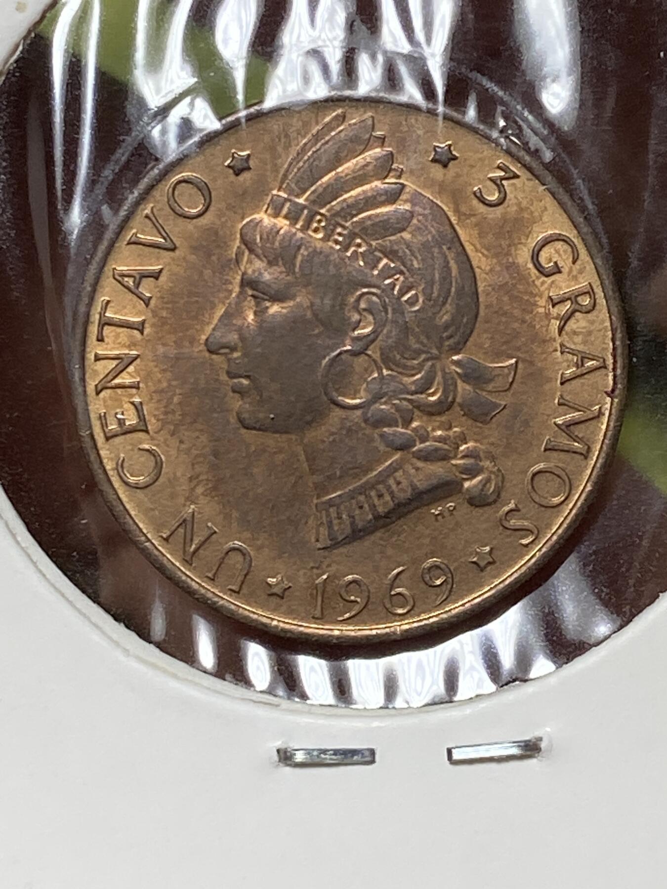 2026年第三十六场(总第二百零五场）外国精品纸夹币场(免佣金) 少见原光好品–多米尼加共和国🇩🇴1969单年份1分(FAO纪念币)