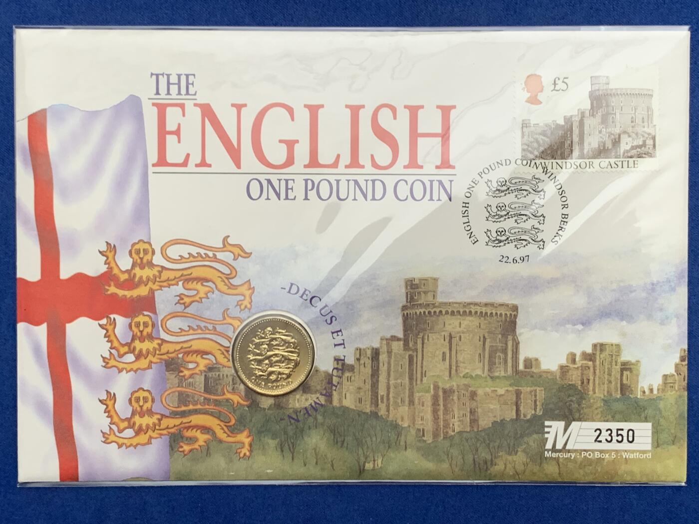 《竞宝斋》第471场 周日，周一，周二 3场连拍 （全场包邮）欢迎送拍 四枚一组 1995-1997年英国1英镑邮币封首日封 英格兰 苏格兰 威尔士 北爱尔兰徽章 神兽系列