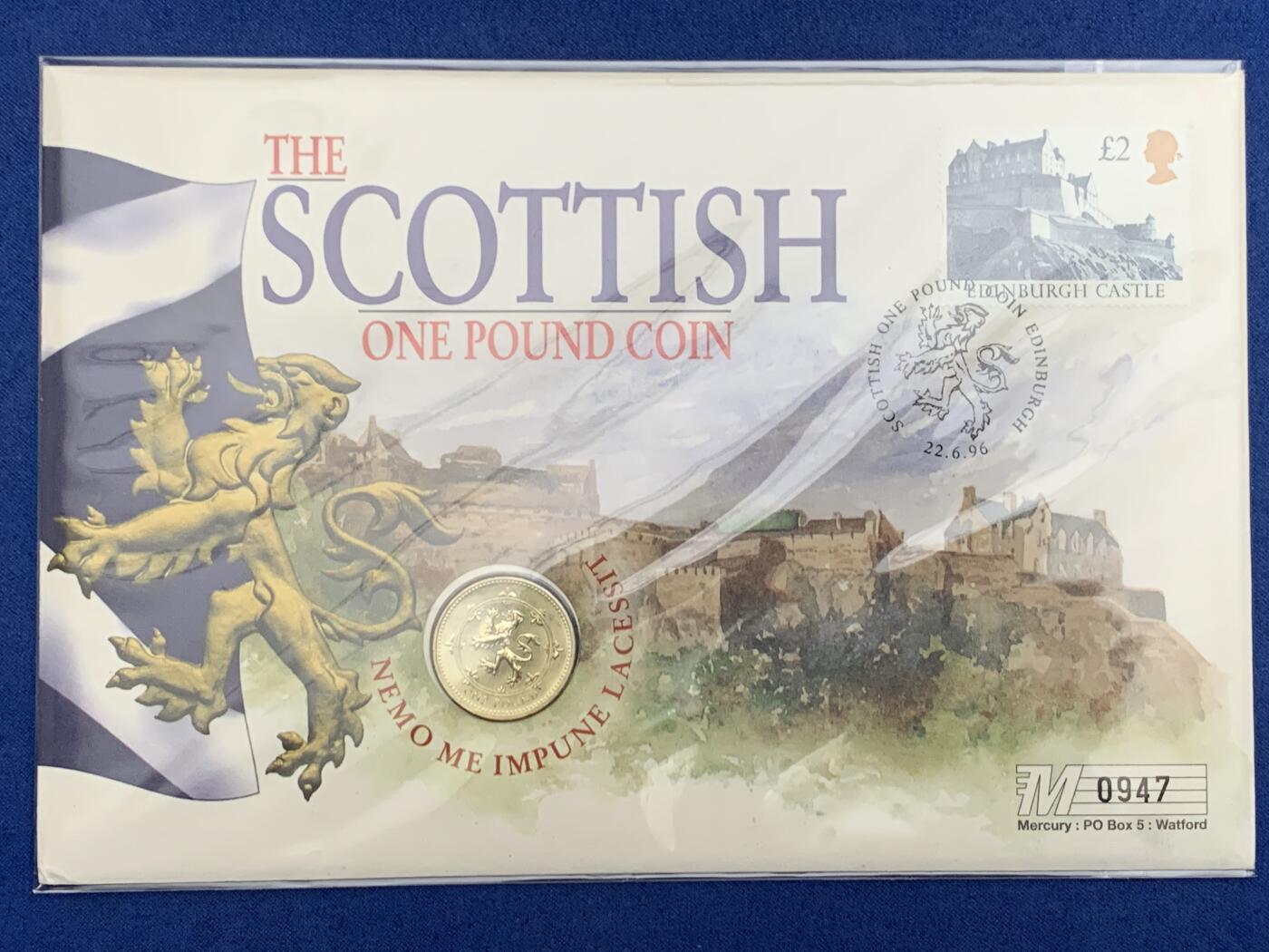 《竞宝斋》第471场 周日，周一，周二 3场连拍 （全场包邮）欢迎送拍 四枚一组 1995-1997年英国1英镑邮币封首日封 英格兰 苏格兰 威尔士 北爱尔兰徽章 神兽系列