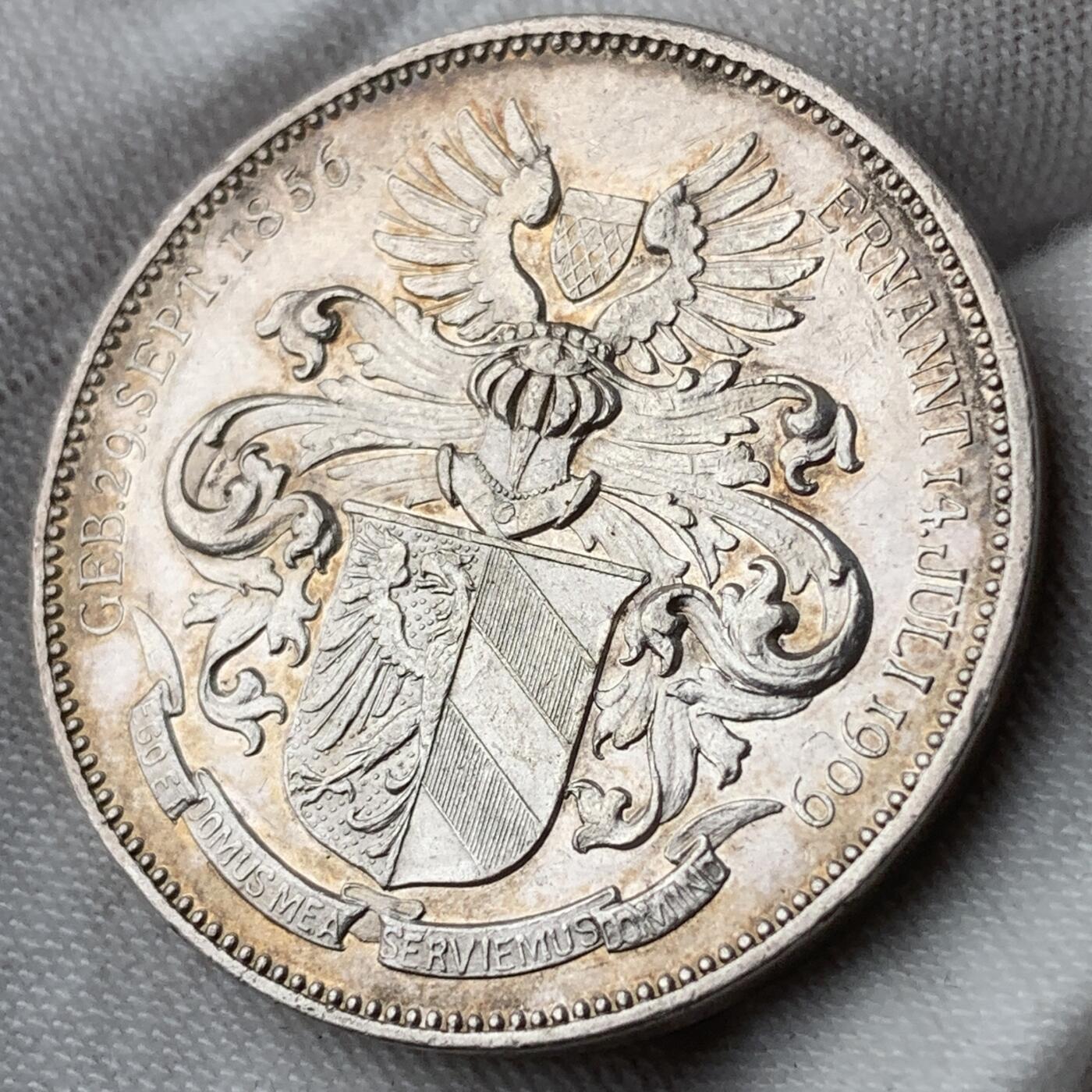 掌中浮雕-藏着的欧洲第055场 1909年德国Theobald von Bethmann Hollweg被任命为德帝国首相银章，32mm，17.67g