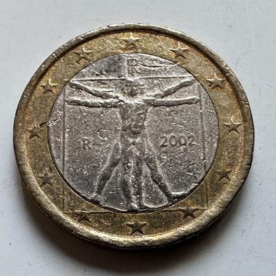 🌹外币初藏🌹🐯2026年第29场   欧元纪念币 接代拍 - 意大利2002年一欧元 b