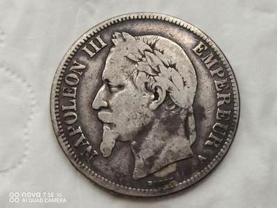 银币 - 1870年法国5法郎大银币