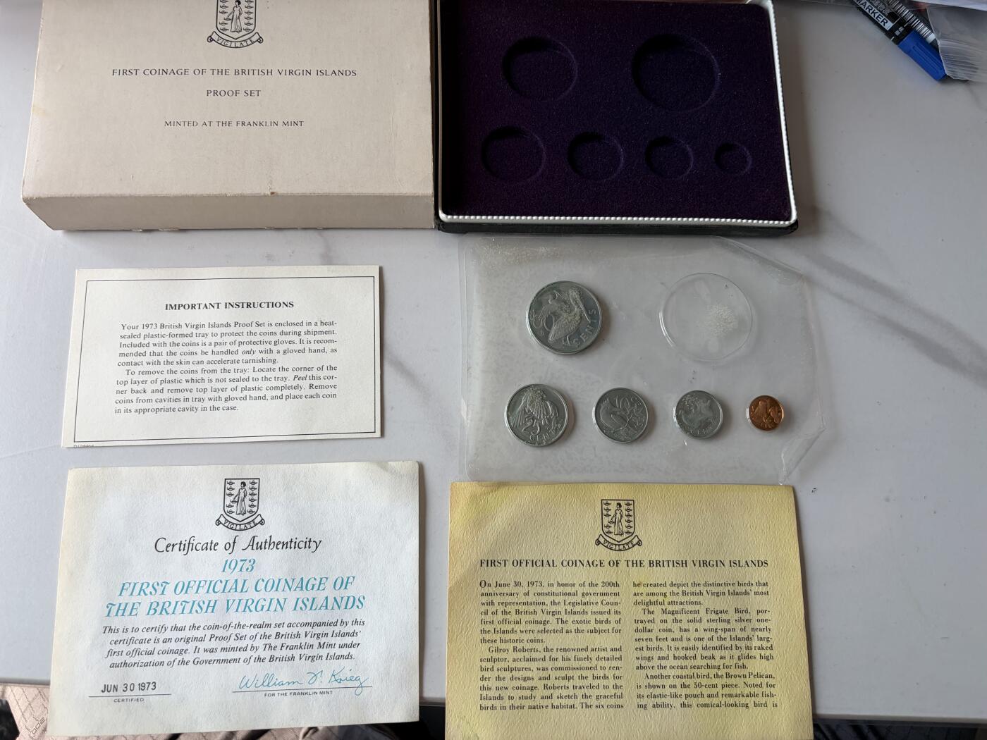 2026年集古藏今外币拍卖第三期-第5场—（总第315拍），可以寄存60天，满160元包邮。  英属维尔京群岛首套精制币套装（1973年），缺主币