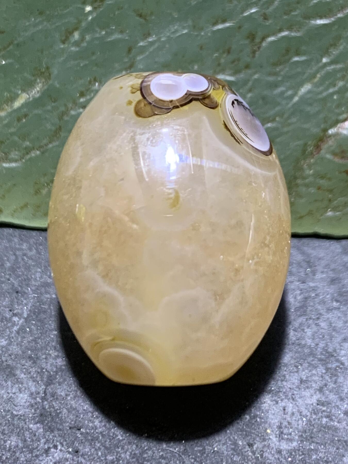 精美冻料8字天眼纹战国红玛瑙随形勒子一颗