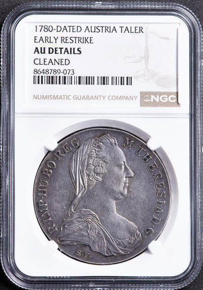 【俄甄集藏】2026年(049)03-18星期三 晚 19:30 全场包邮 - 奥地利1800-1830年铸造玛利亚·特蕾莎头像1泰勒大奶妈银币，NGC AUD，难得的19世纪初期后铸版，酱彩包浆，底板凝霜，疑似错杀