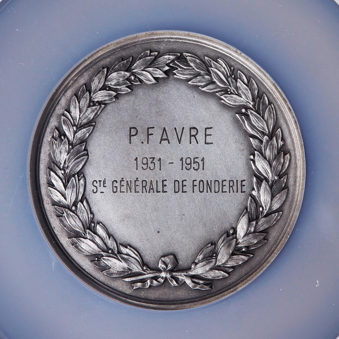 【俄甄集藏】2026年(049)03-18星期三 晚 19:30 全场包邮 法国1951年工业女神站像埃纳省工业协会镀银大铜章，NGC MS63，直径58mm，丰饶角铭，授予P·法尔夫表彰在铸造行业20年服务的贡献，雕刻师博雷尔作品