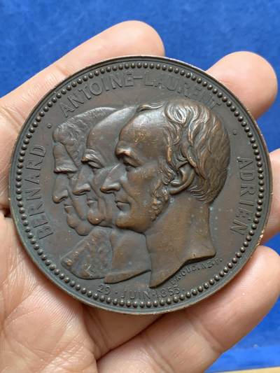 《竞宝斋》第471场 周日，周一，周二 3场连拍 （全场包邮）欢迎送拍 - 1853年法国现代植物分类学奠基人纪念铜章 99.4克 58.5mm