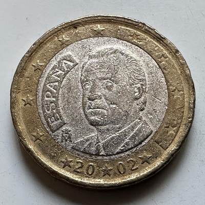 🌹外币初藏🌹🐯2026年第29场   欧元纪念币 接代拍 - 西班牙2002年一欧元 a