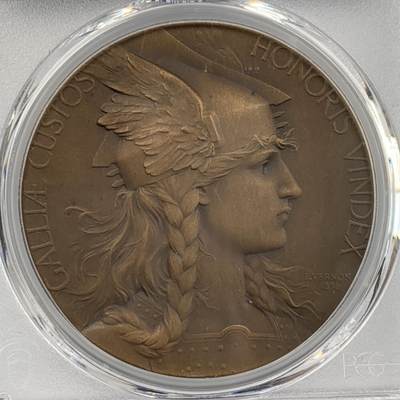 掌中浮雕-藏着的欧洲第055场 - PCGS SP65 : 1912年法国第11届锦标赛铜章，41mm