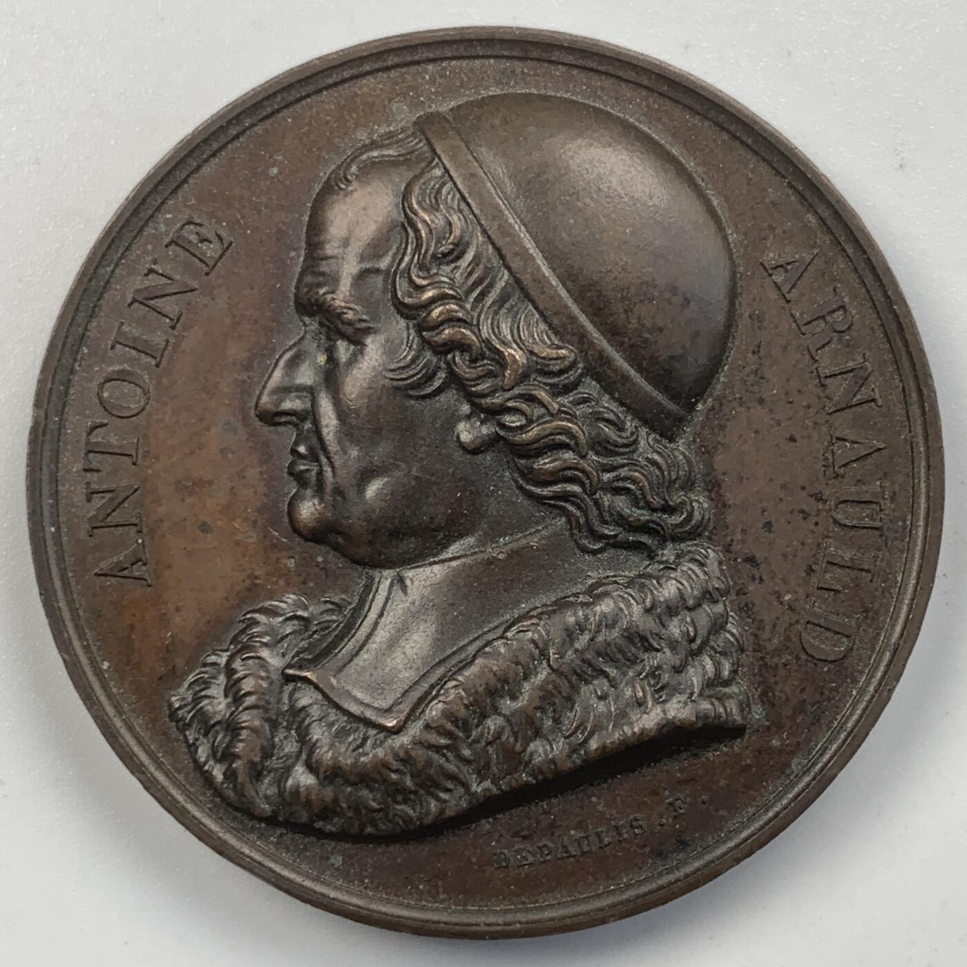 掌中浮雕-藏着的欧洲第055场 1817年法国伟人系列-神学家安托万.阿尔诺纪念铜章，41mm