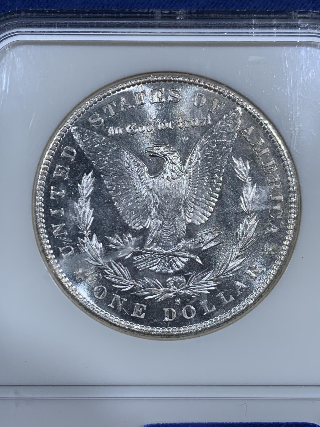 《竞宝斋》第471场 周日，周一，周二 3场连拍 （全场包邮）欢迎送拍 NGC MS65PL 美国 1881 S 摩根银币 难得高分类镜面 转光犀利 镜面感十足 收藏佳品 老盒严评