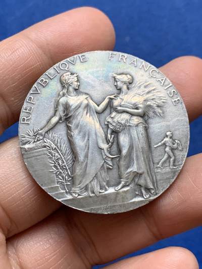 《竞宝斋》第471场 周日，周一，周二 3场连拍 （全场包邮）欢迎送拍 - 法国农业女神银章 36.8克 41mm 丰饶角1银标