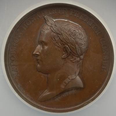掌中浮雕-藏着的欧洲第055场 - NGC MS63 : 1802年法国拿破仑一世亚眠条约纪念大铜章，49mm