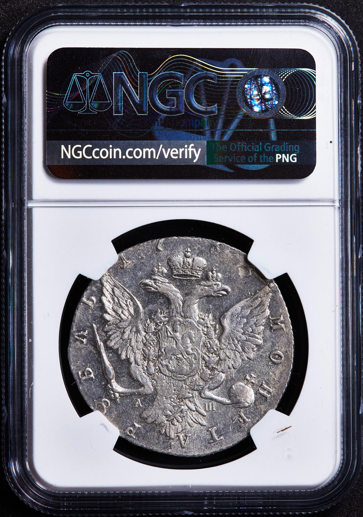 【俄甄集藏】2026年(049)03-18星期三 晚 19:30 全场包邮 沙俄1766年叶卡捷琳娜二世青年版СПБ厂TI АШ标1卢布大银币，NGC AUD，原味状态，细节犀利，疑似错杀