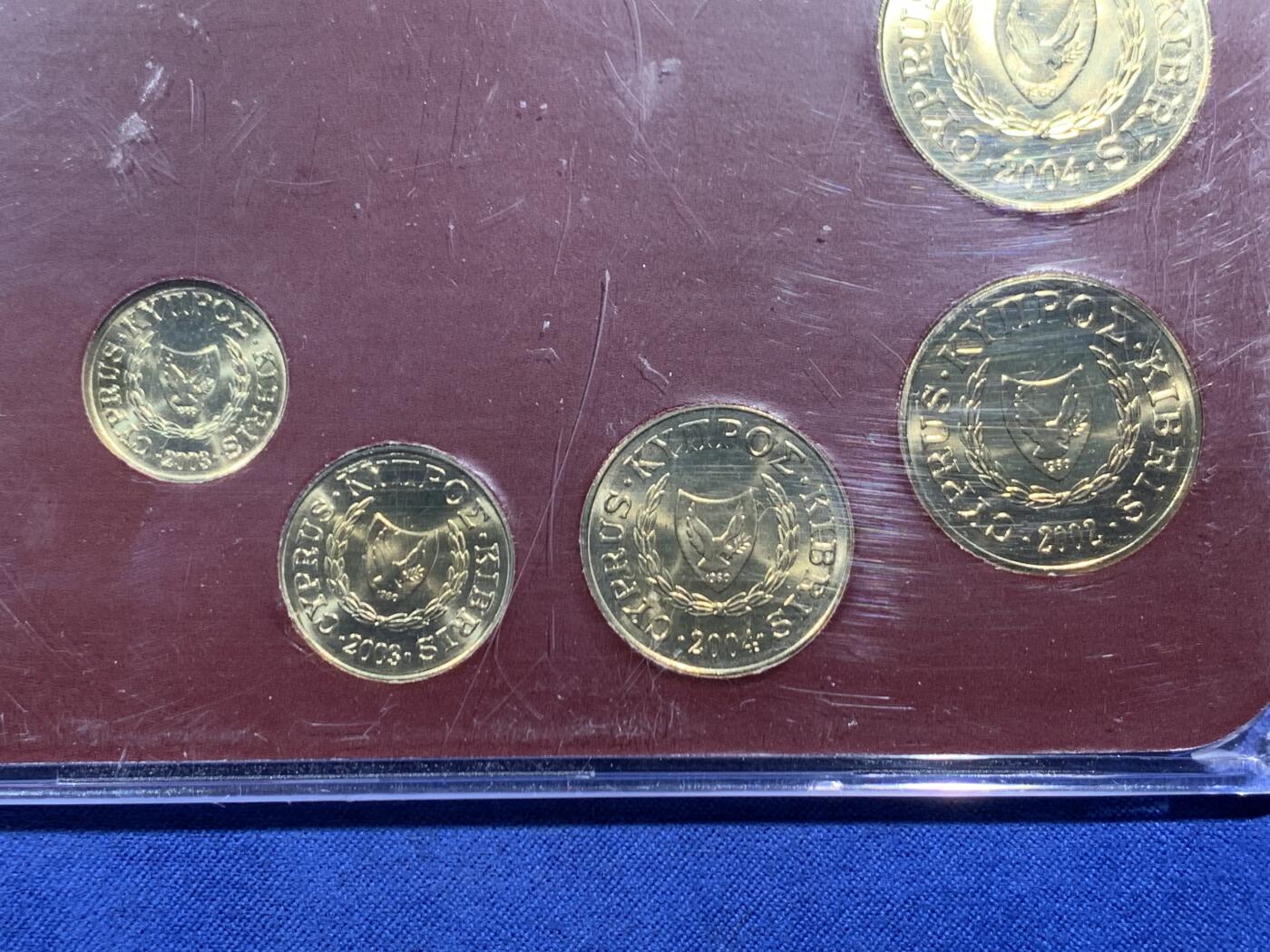 《竞宝斋》第471场 周日，周一，周二 3场连拍 （全场包邮）欢迎送拍 塞浦路斯2002-2004年七枚装套币