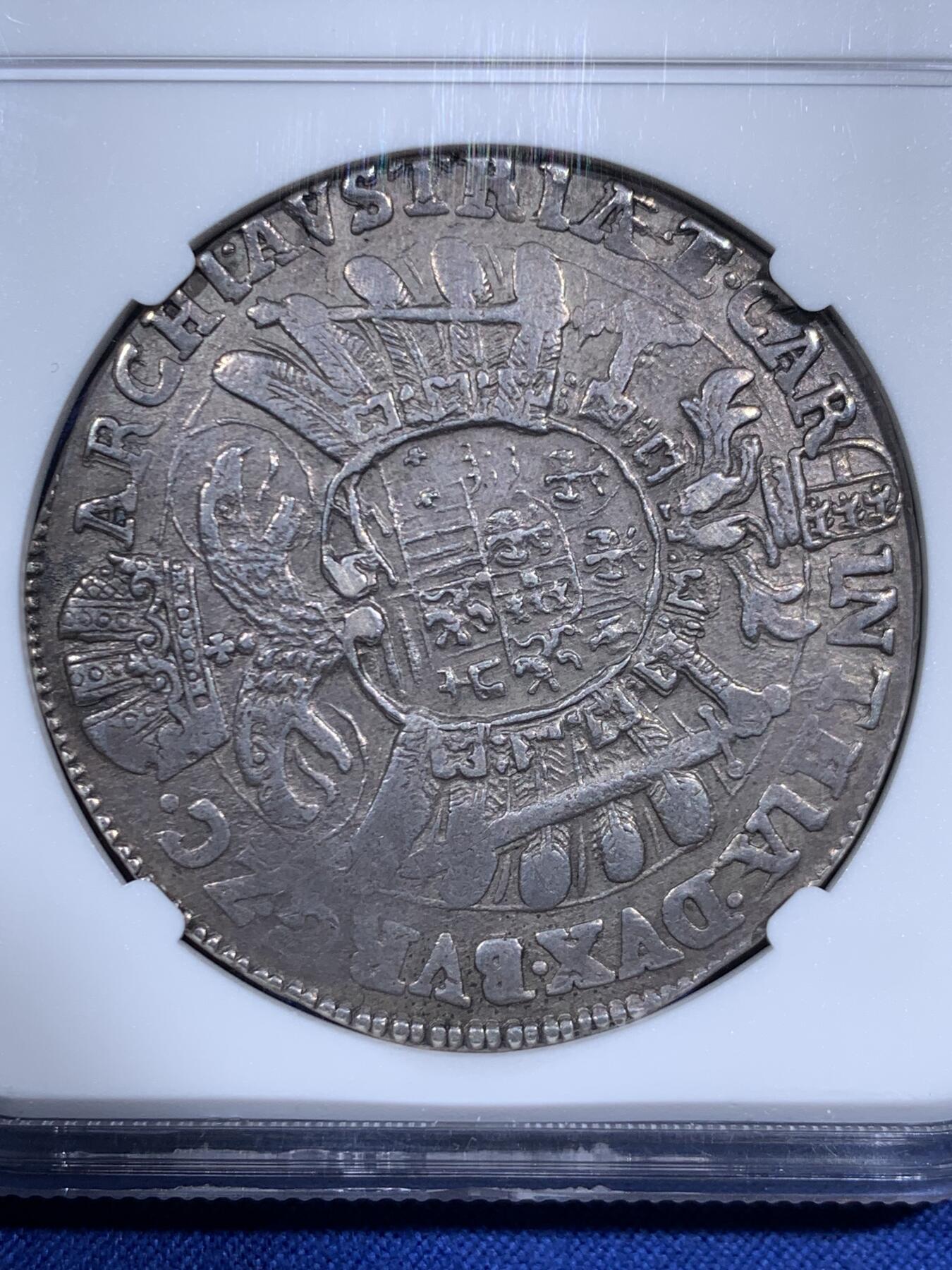 《竞宝斋》第471场 周日，周一，周二 3场连拍 （全场包邮）欢迎送拍 季军分 NGC AU50  奥地利帝国 1621年  斐迪南二世 泰勒大银币 高点清晰 最高分只有AU55