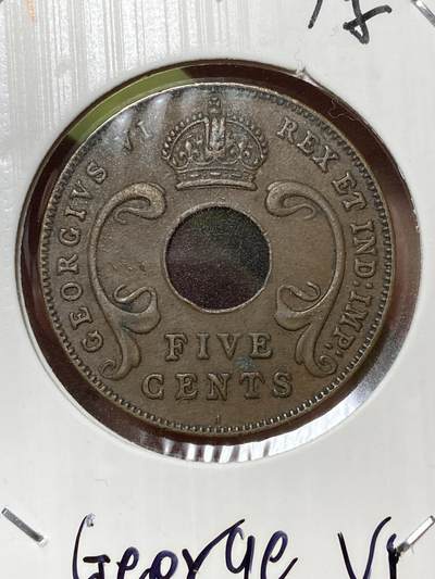 2026年第三十六场(总第二百零五场）外国精品纸夹币场(免佣金) - 英属东非1941年5分(乔治六世第一版，关门年，I标孟买造)