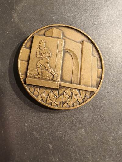 老王徽章第187期 - 法国击剑主题大铜章    直径45mm    重量57.8g