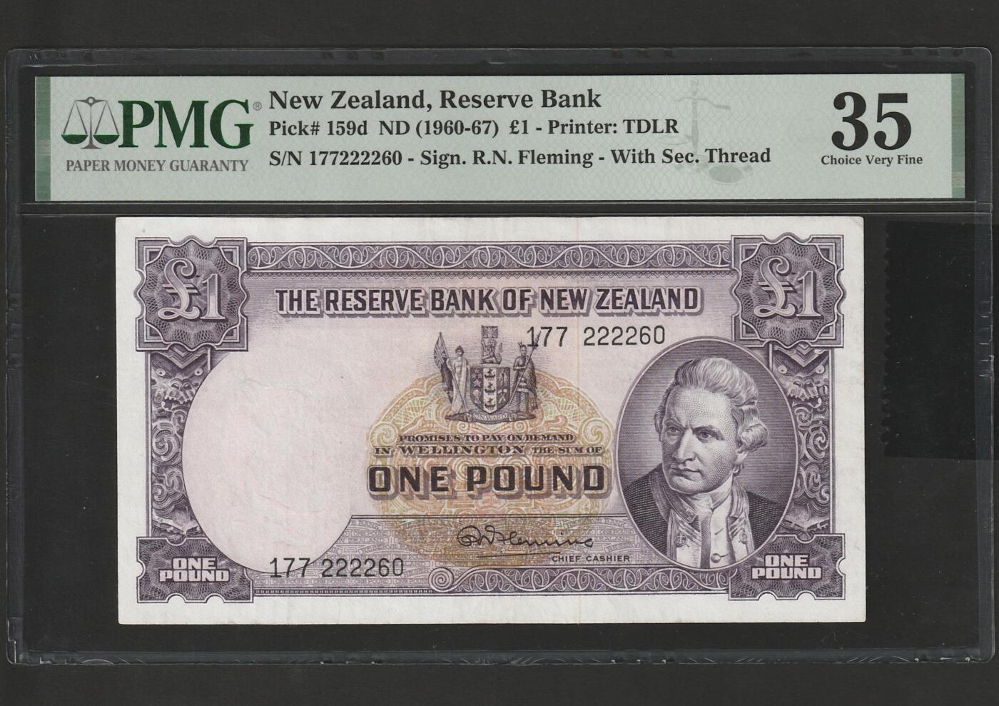 【3.20】世界纸币专场*第13期 新西兰储备银行1英镑纸币