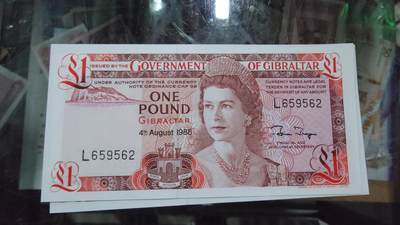 【陆续更新】世界钱币～微拍第240期暨2026年第21期  部分尾货整理陆续低价起拍清仓 - 1988年直布罗陀1镑 全新绝品无47尾号562