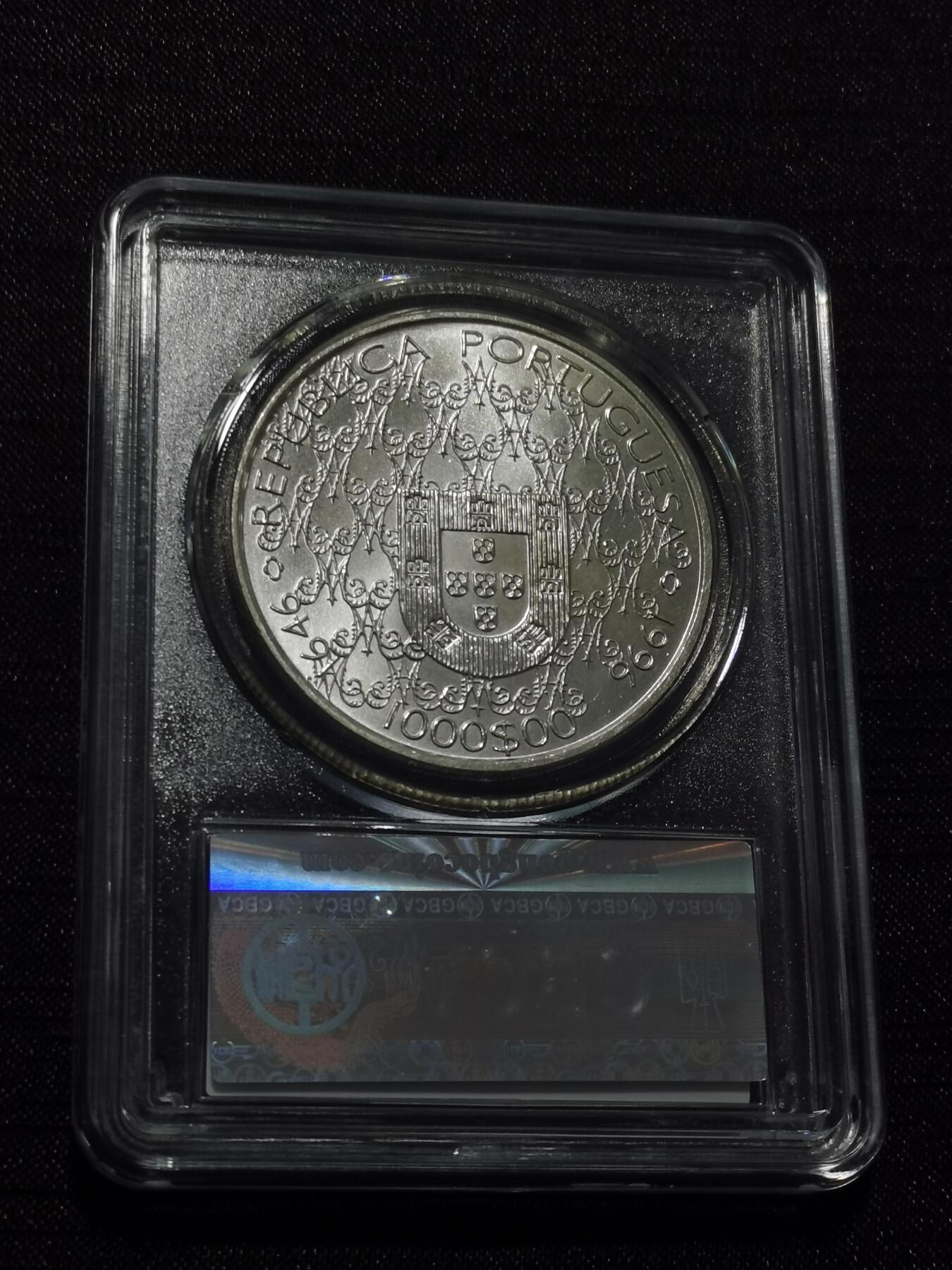 天下钱庄专场欢迎参拍 葡萄牙1000埃斯库多银币