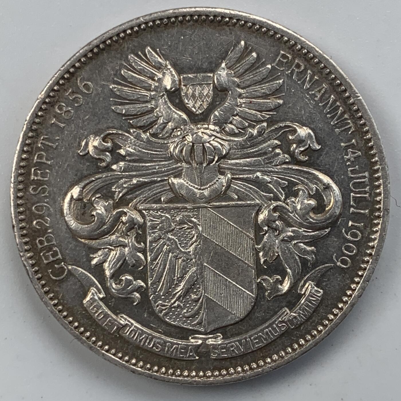 掌中浮雕-藏着的欧洲第055场 1909年德国Theobald von Bethmann Hollweg被任命为德帝国首相银章，32mm，17.67g