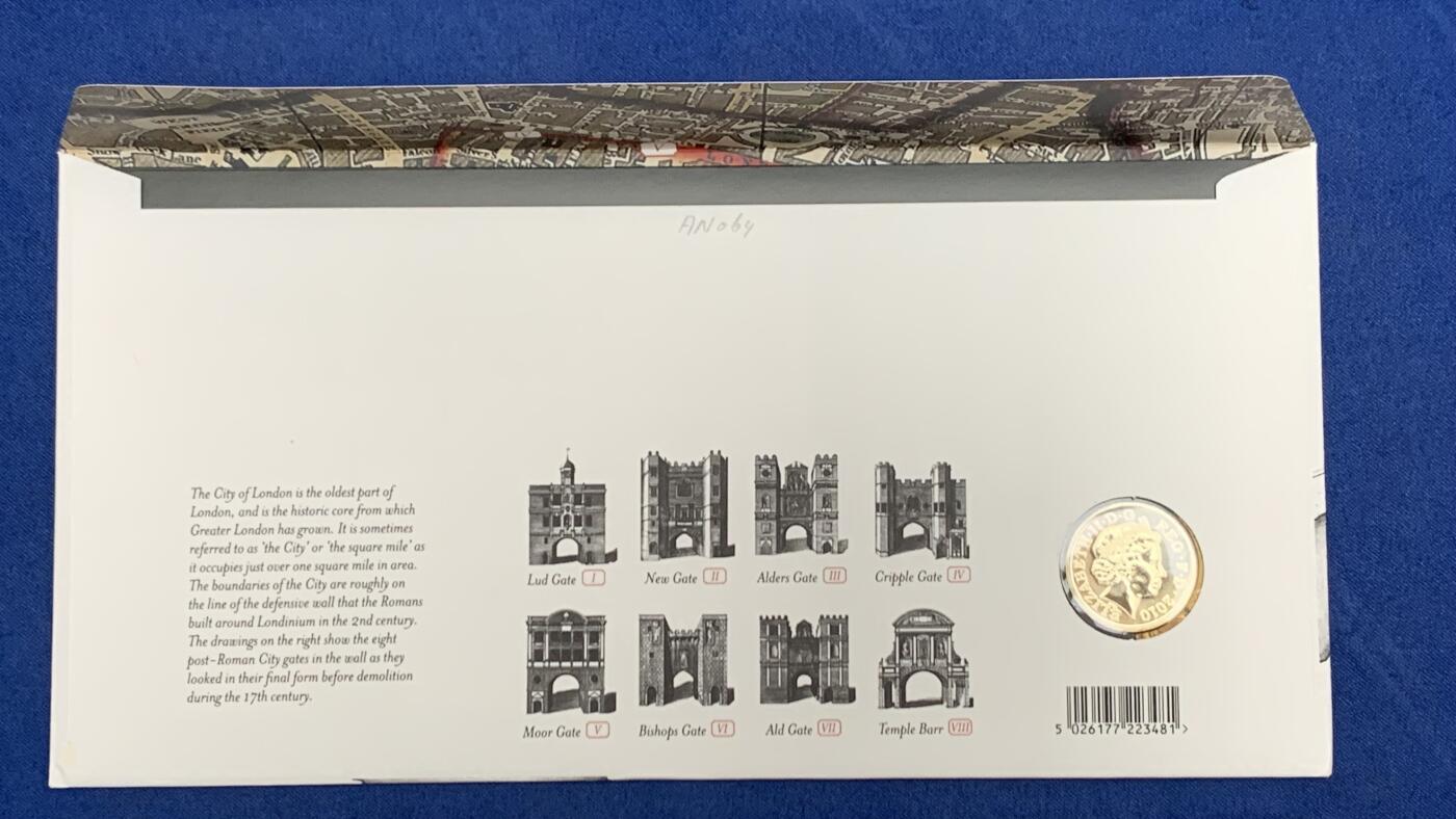 《竞宝斋》第471场 周日，周一，周二 3场连拍 （全场包邮）欢迎送拍 四枚一组 2010-2012年英国1英镑邮币封首日封 城市系列