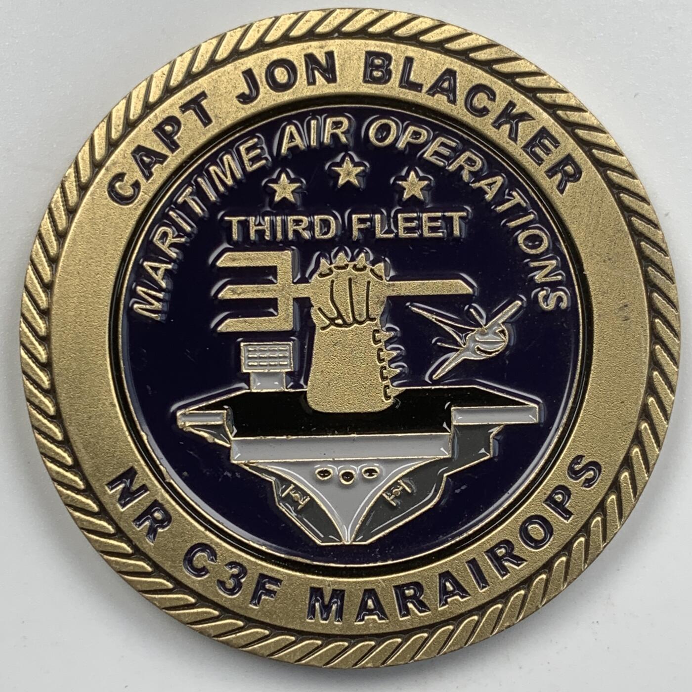 掌中浮雕-藏着的欧洲第055场 美国海军第三舰队纪念章，50.4mm