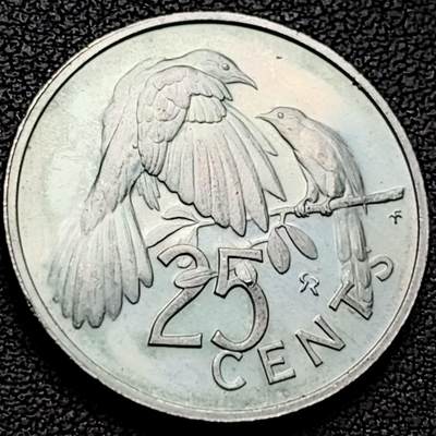 泉币菌-第211场-拍品多 请提前出价（工作最近较忙 发货不及时，望理解） - 带光美品 精制币 英属维尔京群岛 25分 铜镍币 26.0毫米7.5克 女王钱币