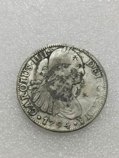 天下钱庄专场欢迎参拍 - 墨戳卡四老双柱银币