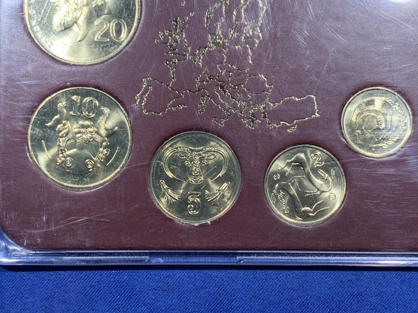 《竞宝斋》第471场 周日，周一，周二 3场连拍 （全场包邮）欢迎送拍 塞浦路斯2002-2004年七枚装套币