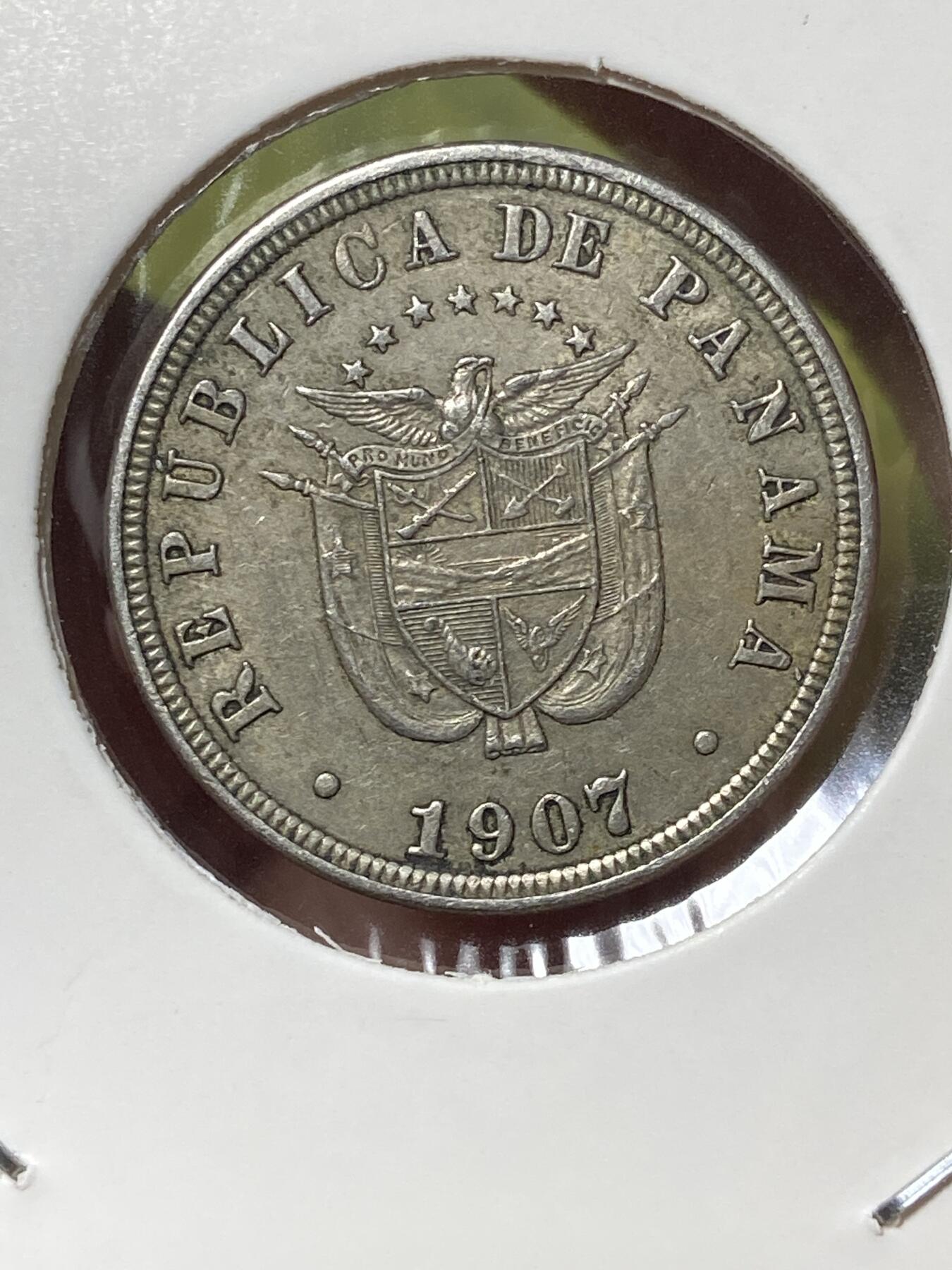 2026年第三十六场(总第二百零五场）外国精品纸夹币场(免佣金) 少见好品–巴拿马🇵🇦1907单年份2.5分(第一版)