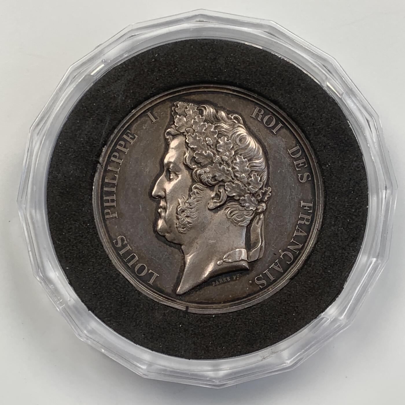 掌中浮雕-藏着的欧洲第055场 1831年法国塞纳商业法庭高级法官任职纪念银章，51.3mm，63.4g