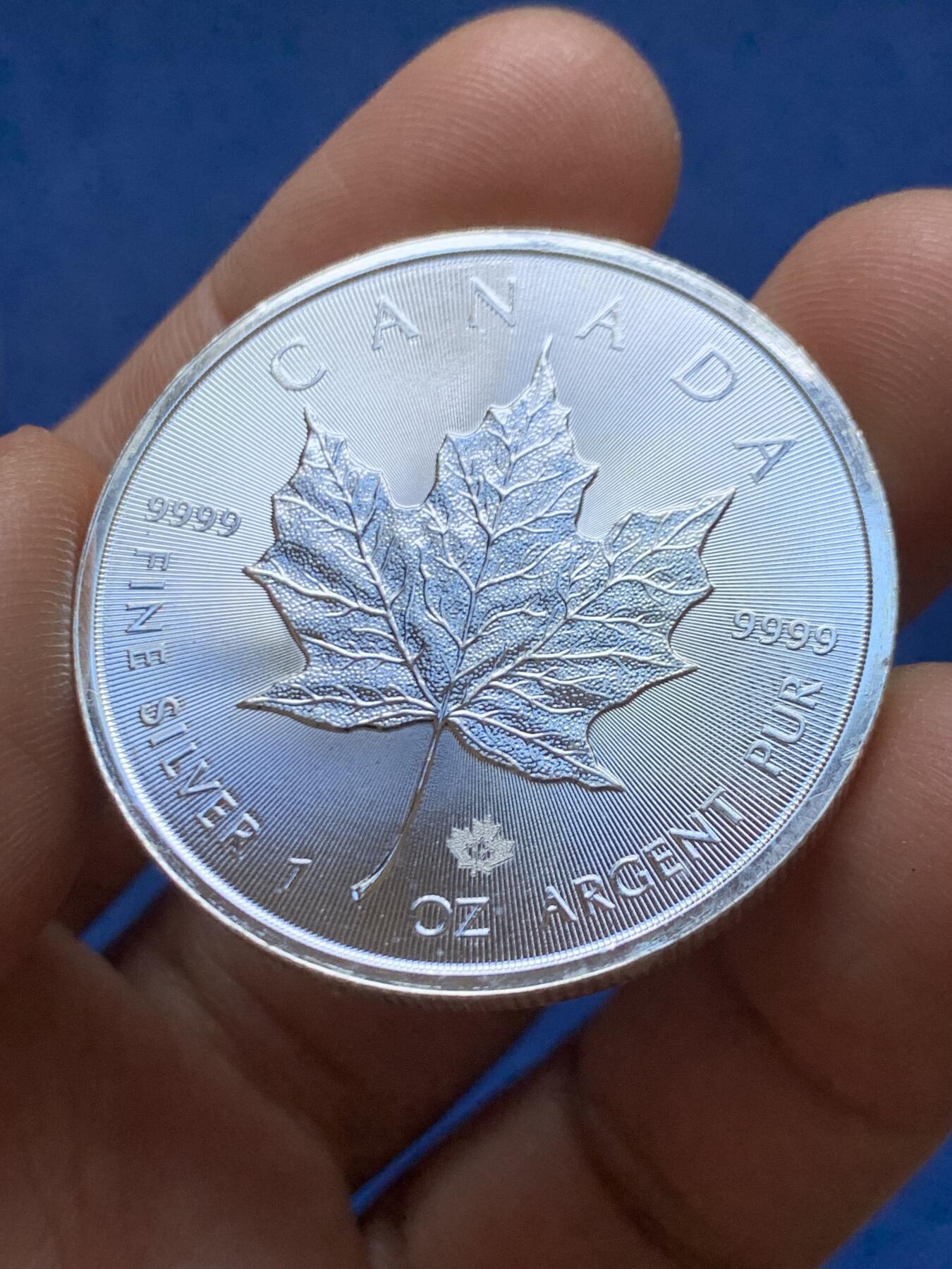 《竞宝斋》第471场 周日，周一，周二 3场连拍 （全场包邮）欢迎送拍 加拿大2017年枫叶投资银币，1盎司31.15克9999银