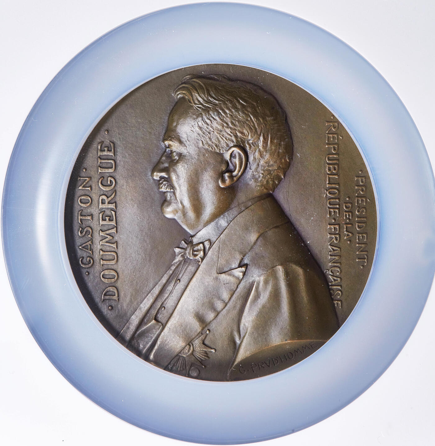 【俄甄集藏】2026年(049)03-18星期三 晚 19:30 全场包邮 法国1924年纪念加斯东·杜梅格当选总统大铜章，NGC MS65，直径73mm，高浮雕，顶级状态，章牌大师乔治·普吕多姆作品，丰饶角铭