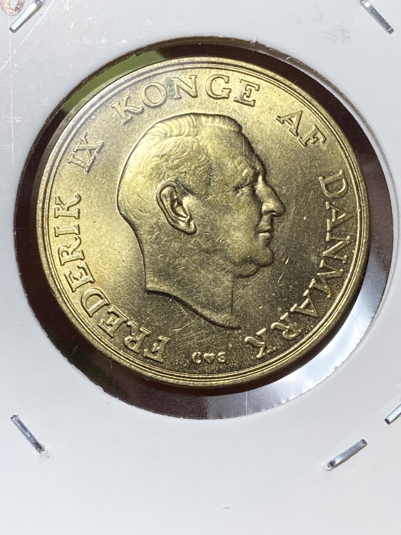 2026年第三十六场(总第二百零五场）外国精品纸夹币场(免佣金) 原光好品–丹麦王国🇩🇰1958年1克朗(弗雷德里克九世第二版，C; S版)